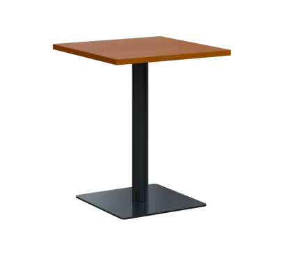 SQT 450 - 1 stůl hranlatý, deska 600x600 mm, síla 25 mm, trubková noha černá, třešeň šumavská